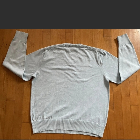 Banana Republic Men's Medium Light Blue V-Neck Sweater - Picture 5 of 12